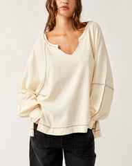 Free People Wish I Knew Tee in Ivory
