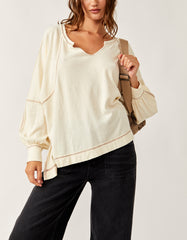 Free People Wish I Knew Tee in Ivory