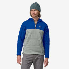 Blue and Grey Patagonia Men's pullover hoodie - 2