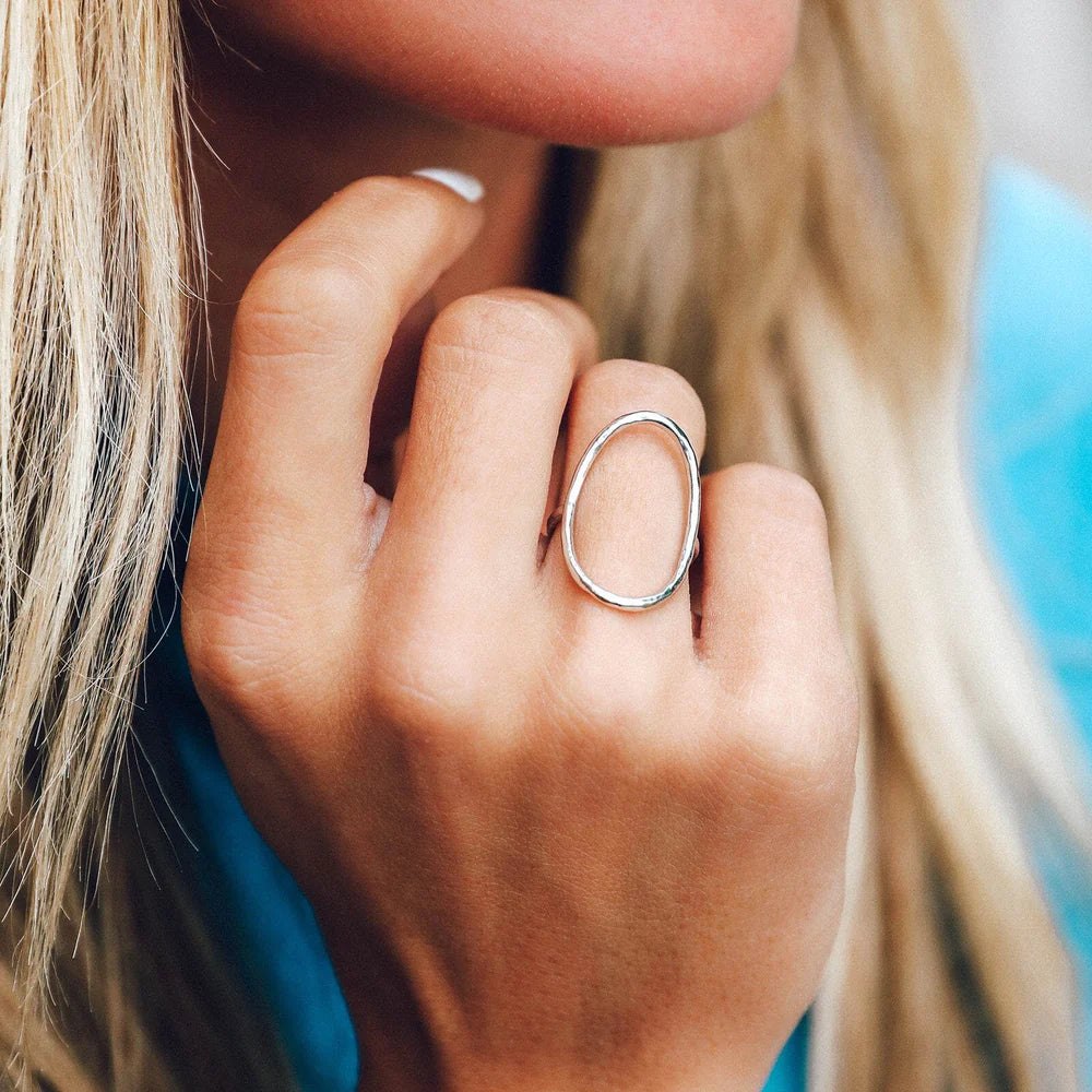 Pura Vida Silver Oval Open Ring - Size 8 Pura Vida Silver Oval Open Ring - Size 8