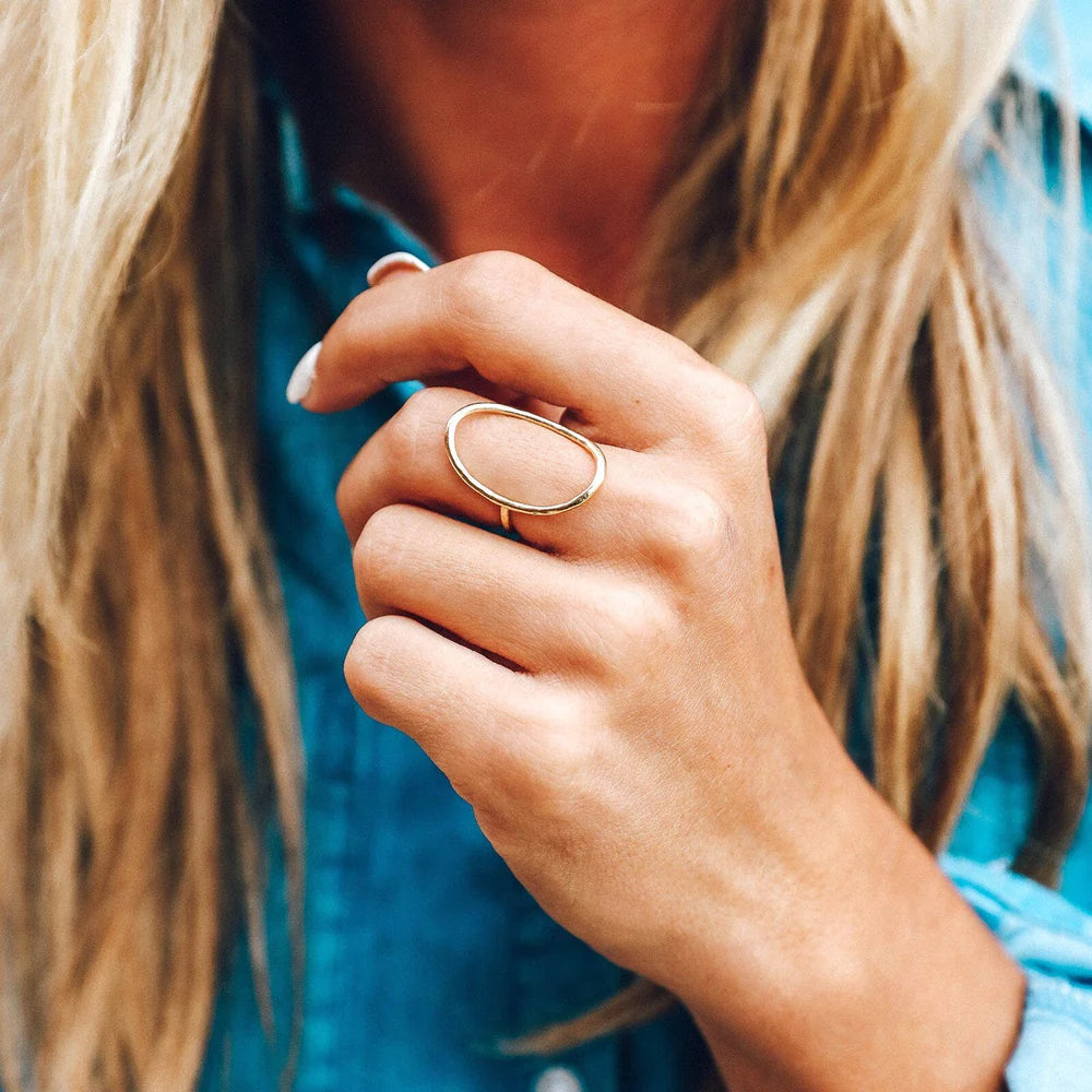 Pura Vida Silver Oval Open Ring - Size 8 Pura Vida Silver Oval Open Ring - Size 8
