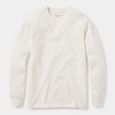 A front view of a white Vintage Thermal Crew sweater from The Normal Brand.