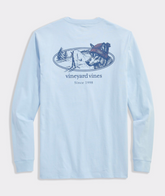 Husky Ski Dog Long Sleeve Pocket Tee