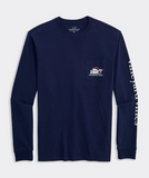 Santa Whale List Long Sleeve Pocket Tee
