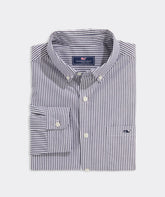 Vineyard Vines Stripe Stretch Poplin Shirt | Nautical Navy