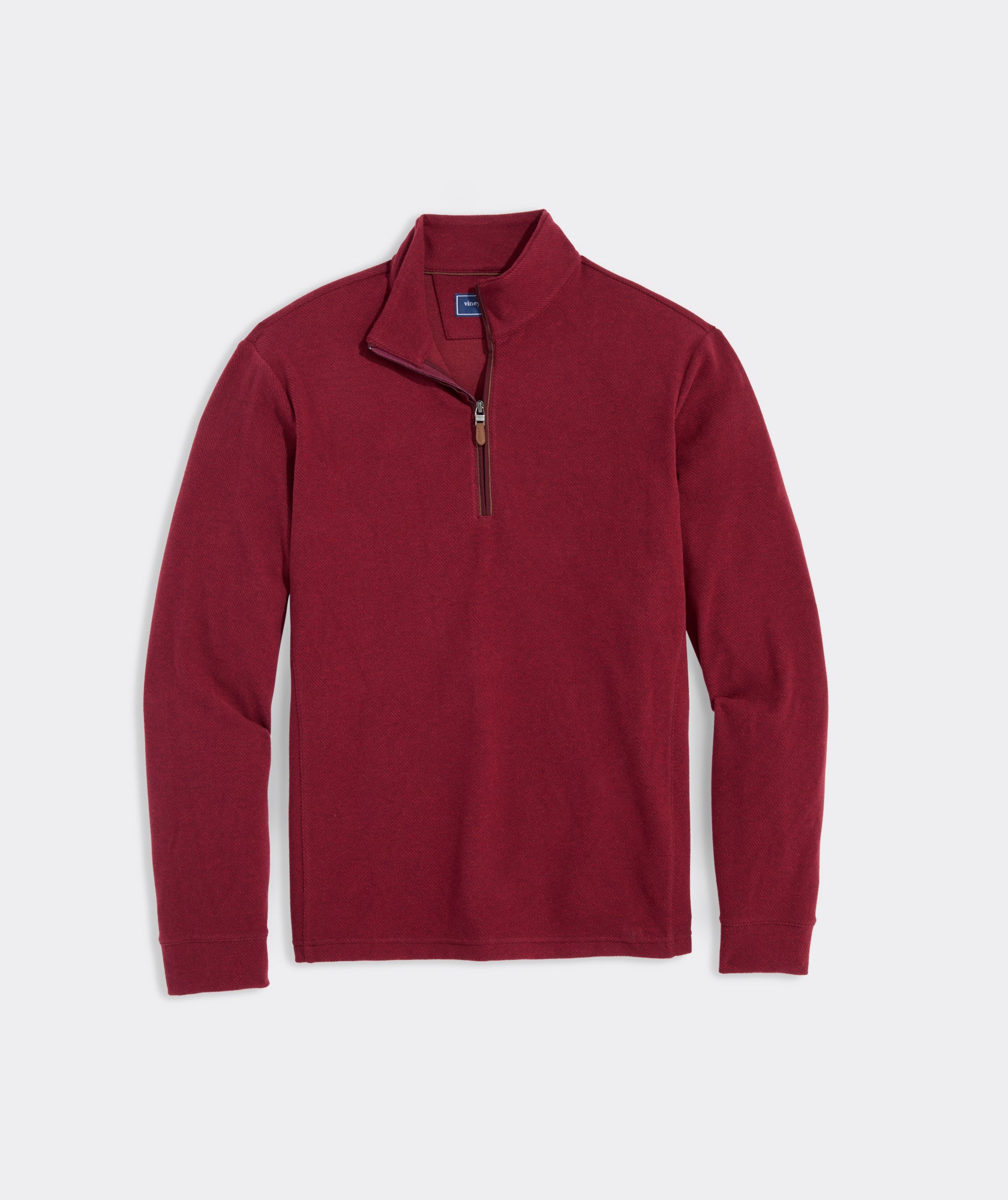 Vineyard Vines men's Calm Water Quarter-Zip in the color crimson.