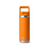 Rambler 18 oz Water Bottle With Straw Cap - King Crab Orange