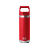 Rambler 18 oz Water Bottle With Straw Cap - Rescue Red