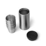 Stainless steel YETI shot glasses and travel case.