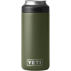 YETI Rambler 12 oz Colster® Slim Can Cooler in color Highlands Olive.
