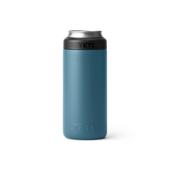YETI Rambler 12 oz Colster® Slim Can Cooler in color Nordic Blue.