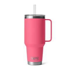 YETI Rambler 42 oz Straw Mug with Straw lid in color Tropical Pink.