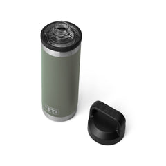 YETI Rambler 18 oz Bottle, with a chug cap, in the color: Camp Green.