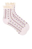 Rosebud Waffle Knit Ankle Sock