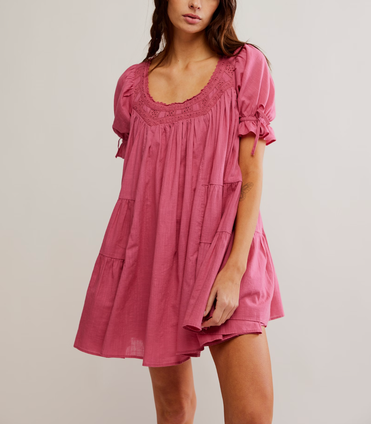Free People Sandy Shores Babydoll Dress Soothing Petal / Small