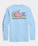 Easter Whale Long Sleeve Pocket Tee