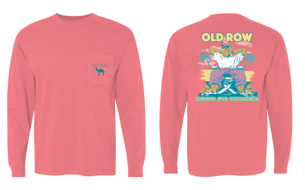 Smooth And Unfiltered Men's Long Sleeve Tee - Pink - Old Row