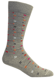 Grey socks with multicolored arrow crew socks