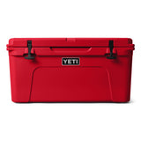YETI Tundra 65 Hard Cooler in Rescue Red, full front view.