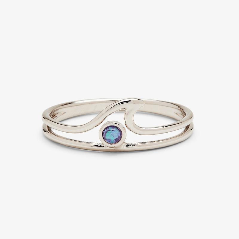 Pura Vida Opal Wave Ring Silver - Size 7
