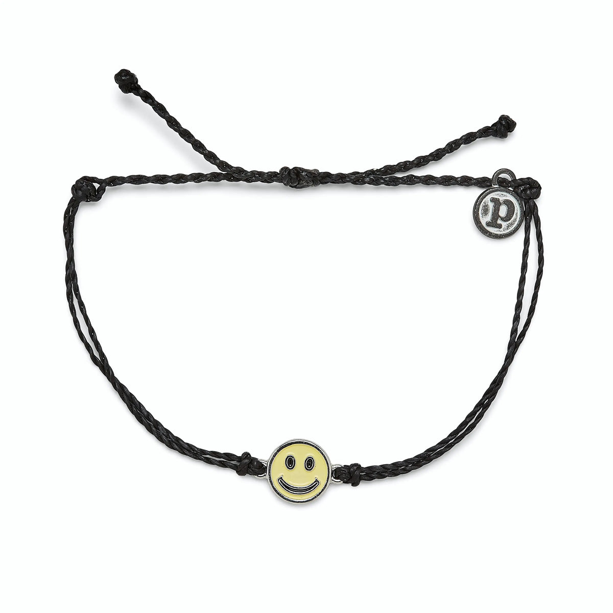 Enamel Happy Face Silver - Pura Vida Front View