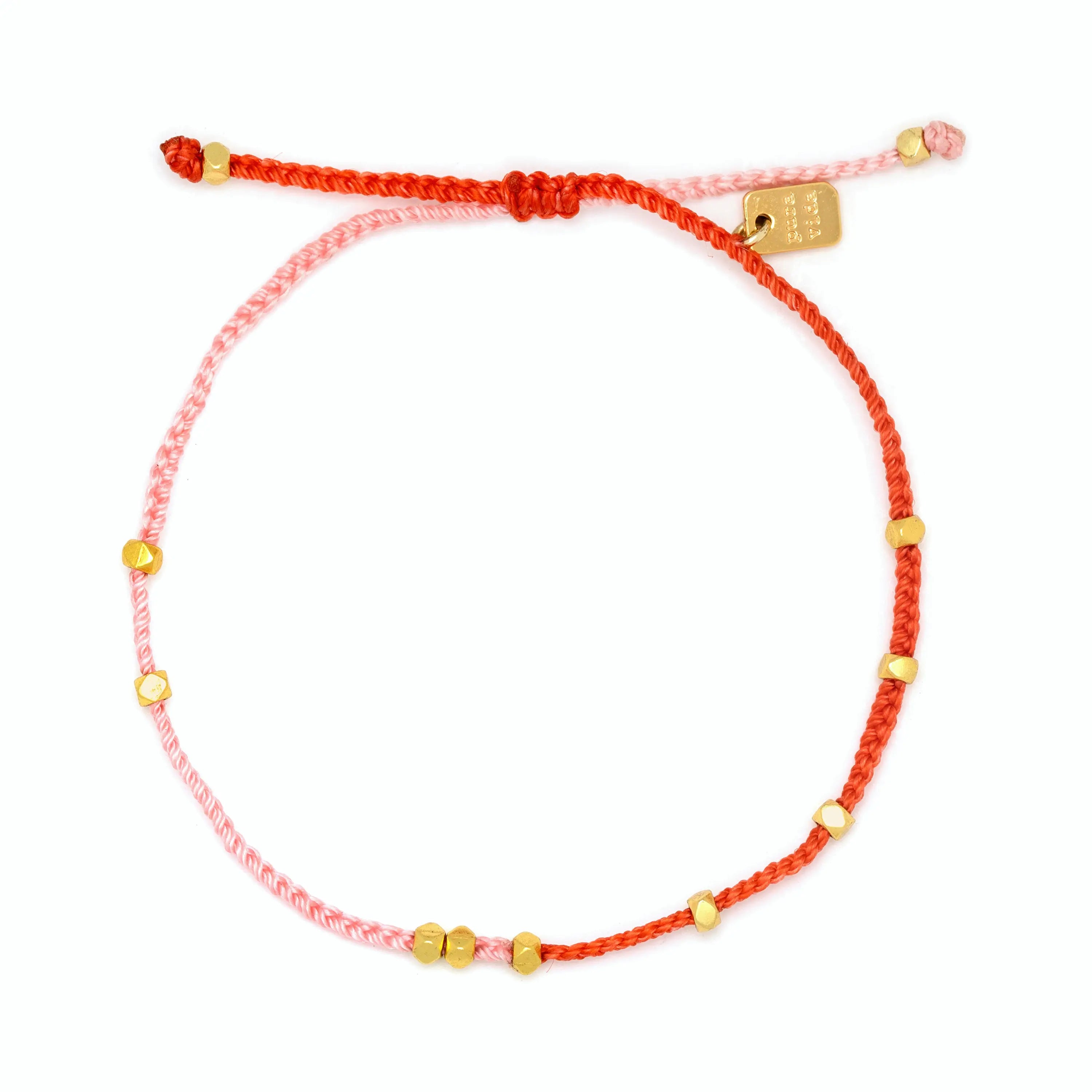 Pink & Red Two Tone Dainty Gold - Pura Vida Front View