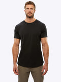 CUTS Clothing Men's AO Curve Hem T-shirt in color black.