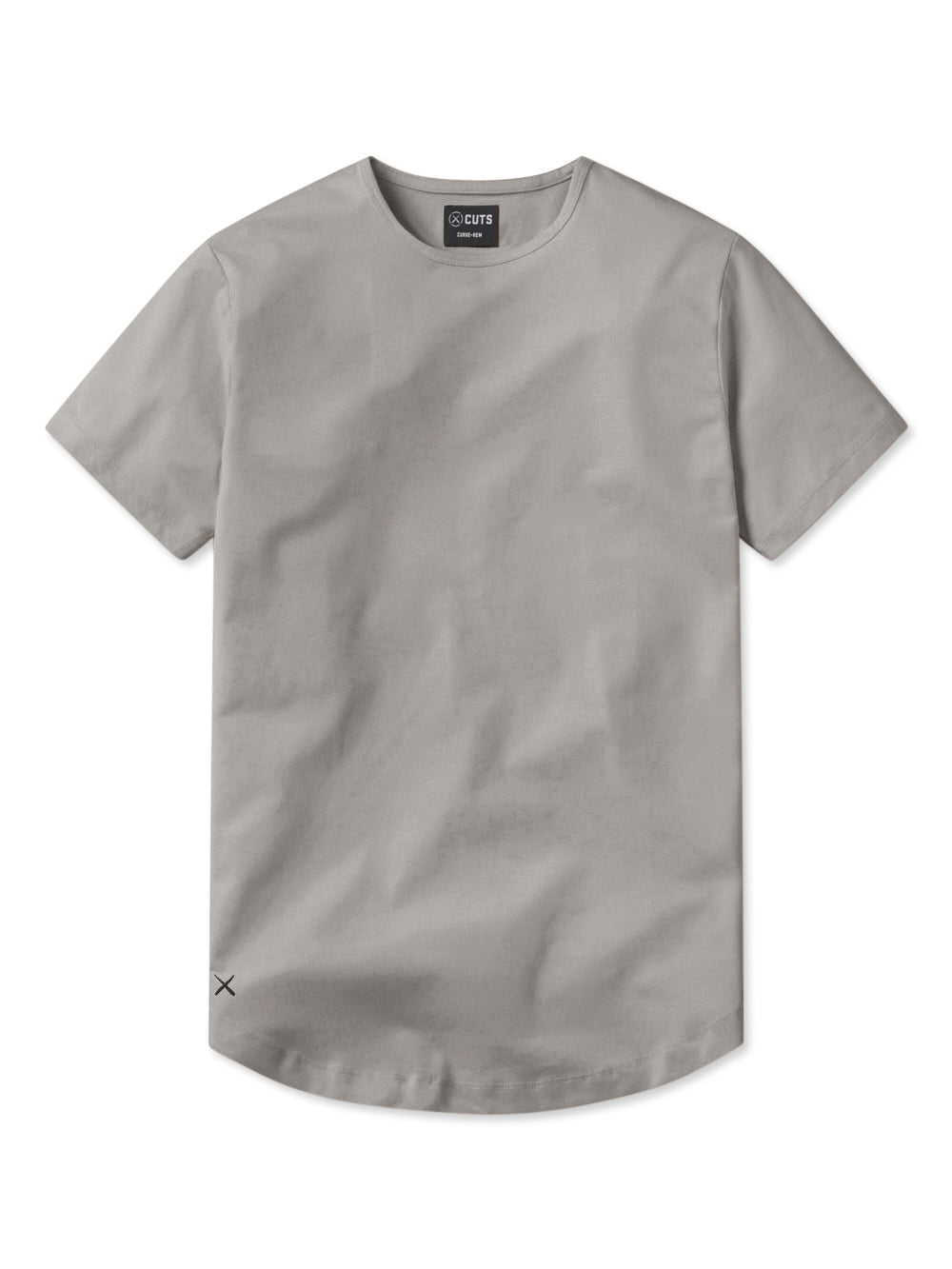 CUTS Clothing Men's AO Curve Hem T-shirt in color dusky graphite.