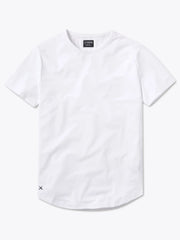 CUTS Clothing Men's AO Curve Hem T-shirt in color white.