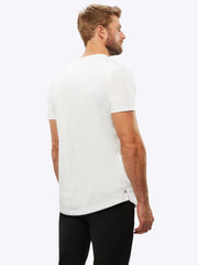 CUTS Clothing Men's AO Curve Hem T-shirt in color white.