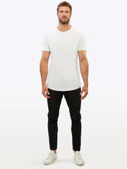 CUTS Clothing Men's AO Curve Hem T-shirt in color white.