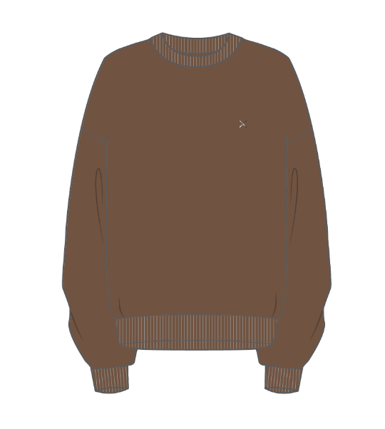 Mens Divine Fleece Pullover in the color mocha from the brand, CUTS.