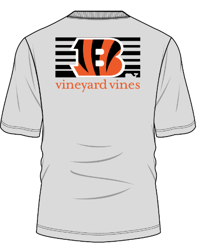 Vineyard Vines Cincinnati Bengals Primary Logo T-Shirt in the color grey.