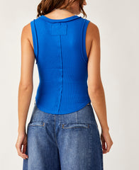 Free People Kate Tee in Cobalt Blue