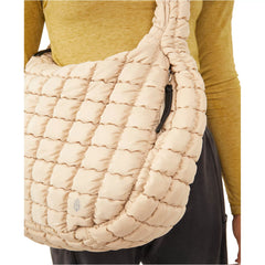 Free People Movement Quilted Carryall Bag in the color Off White.