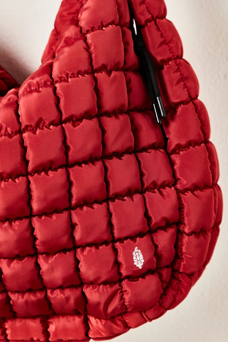 Free People Movement Quilted Carryall Bag in the color Red.