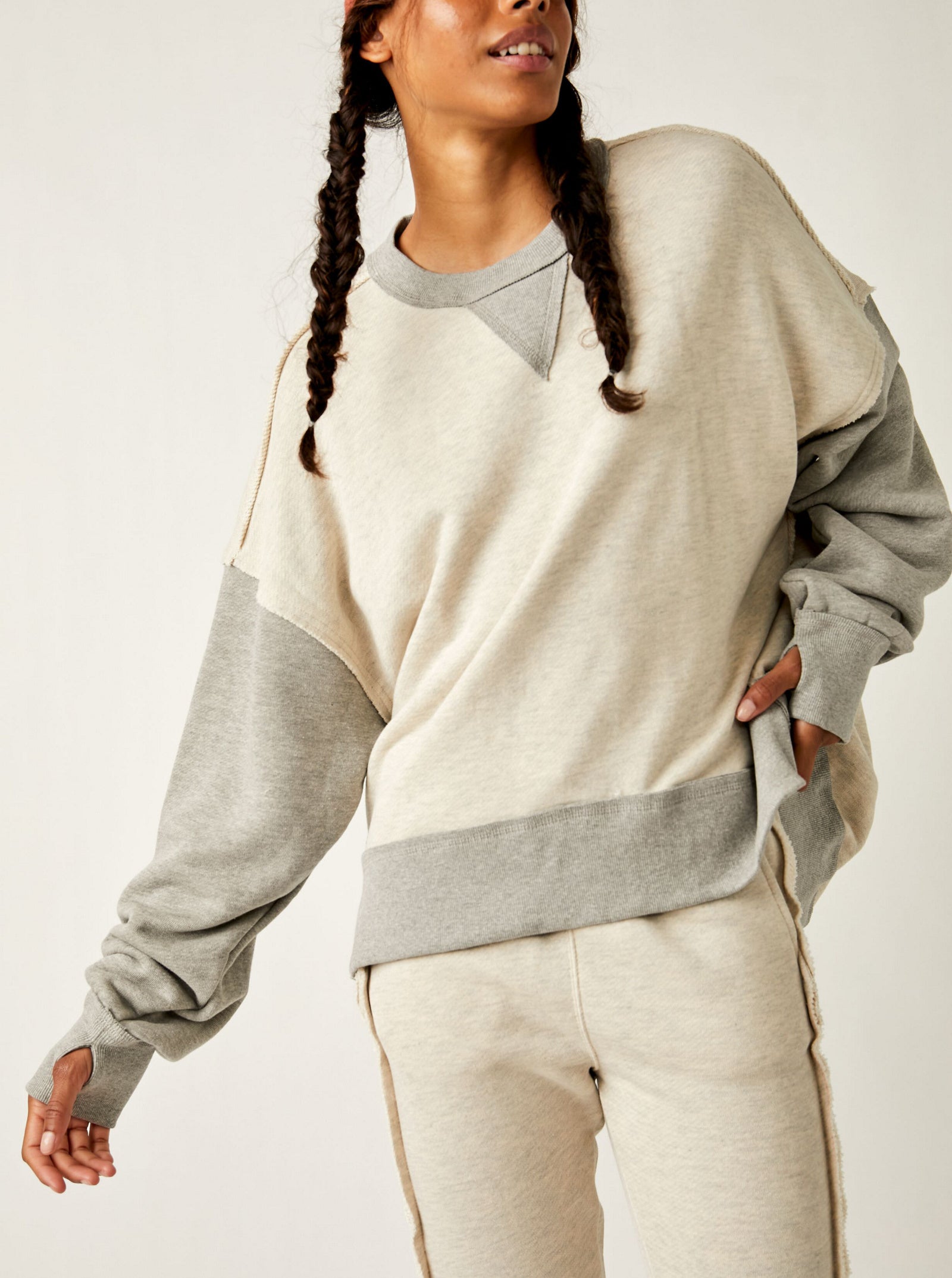 Free People Start Up Pullover - Heather Grey