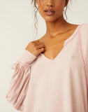 Free People Wish I Knew Tee in Blush Tint