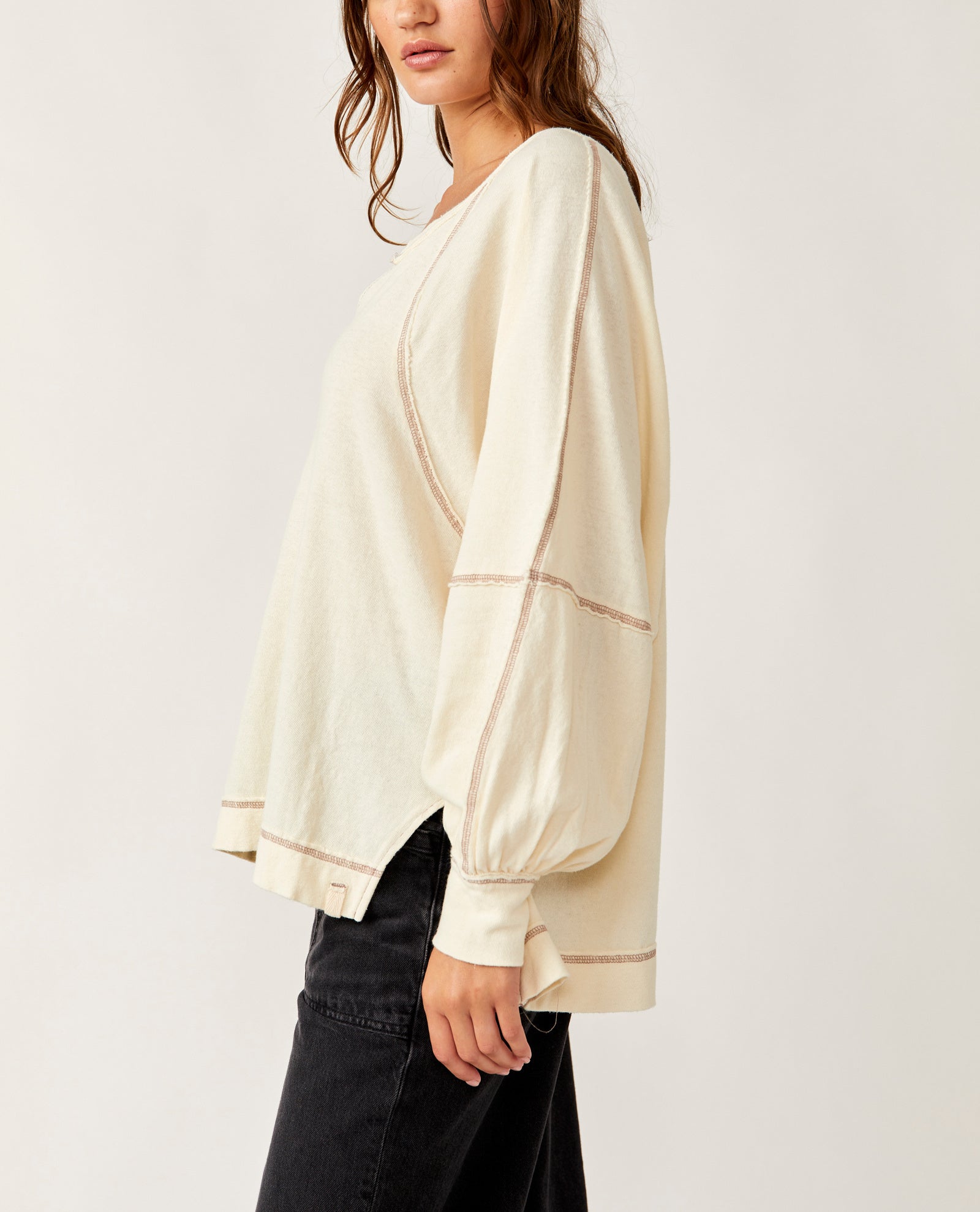 Free People Wish I Knew Tee in Ivory