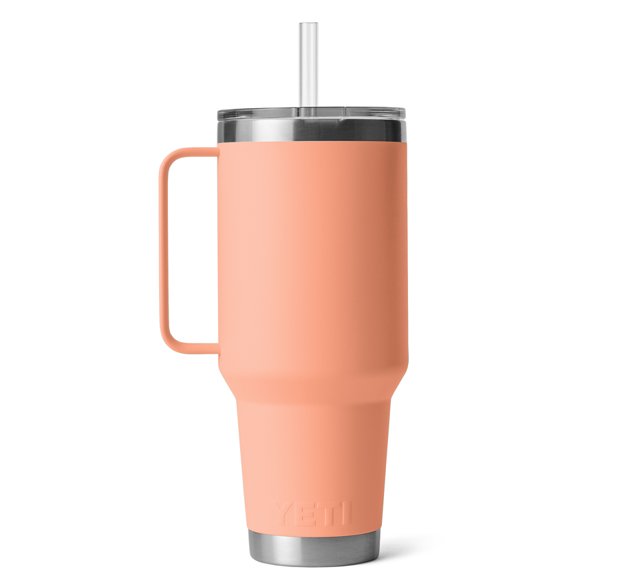 YETI Rambler 42 oz Straw Mug in the color low country peach.