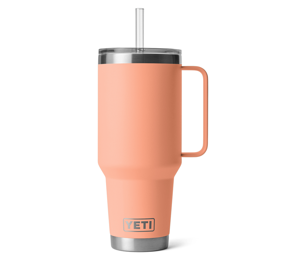 YETI Rambler 42 oz Straw Mug in the color low country peach.