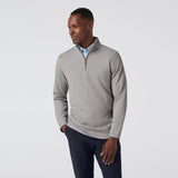 Grey men's golf quarter-zip sweater from the brand Mizzen+Main.