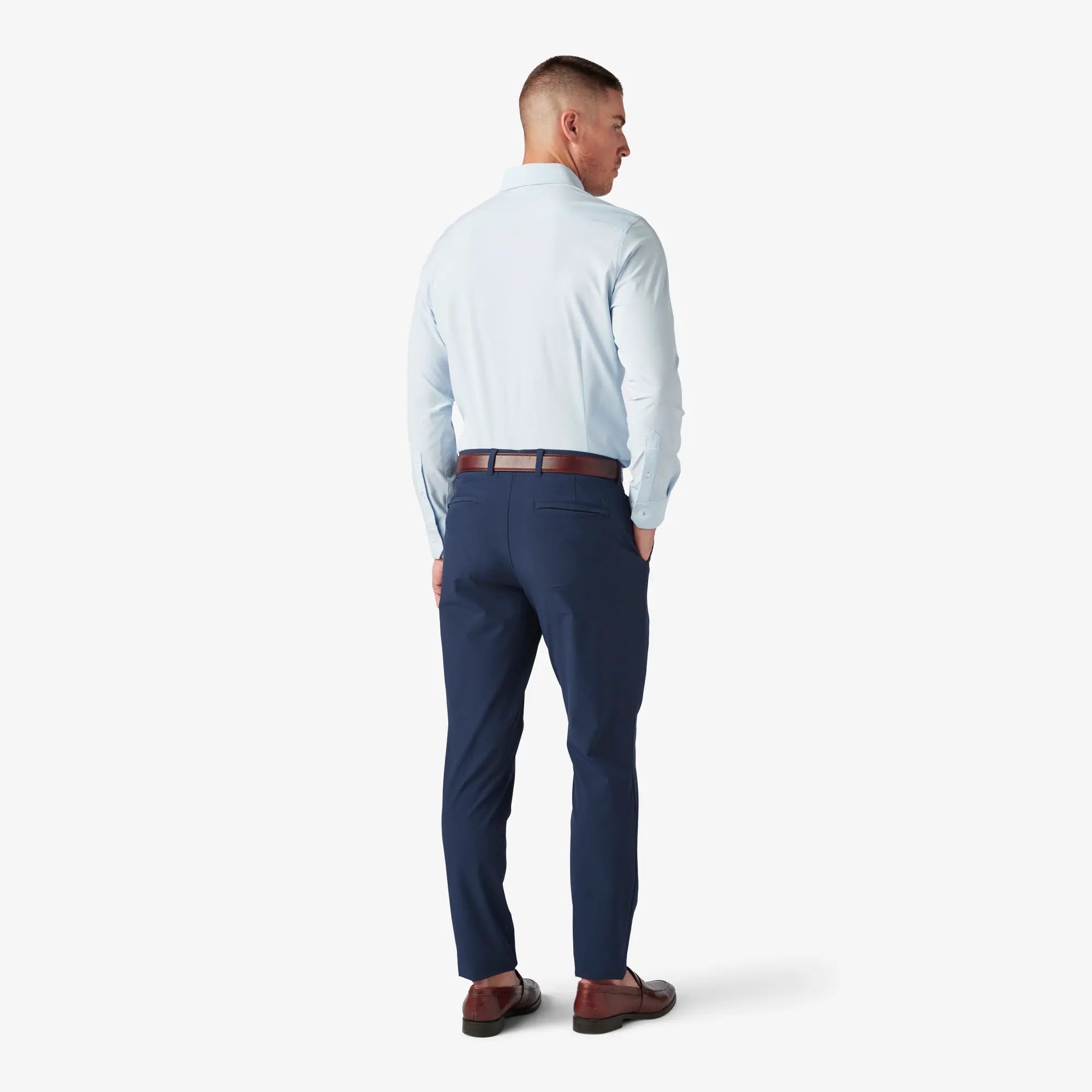 mizzen main leeward dress shirt Leeward Long Sleeve Dress Shirt Light Blue Solid / Large / Trim