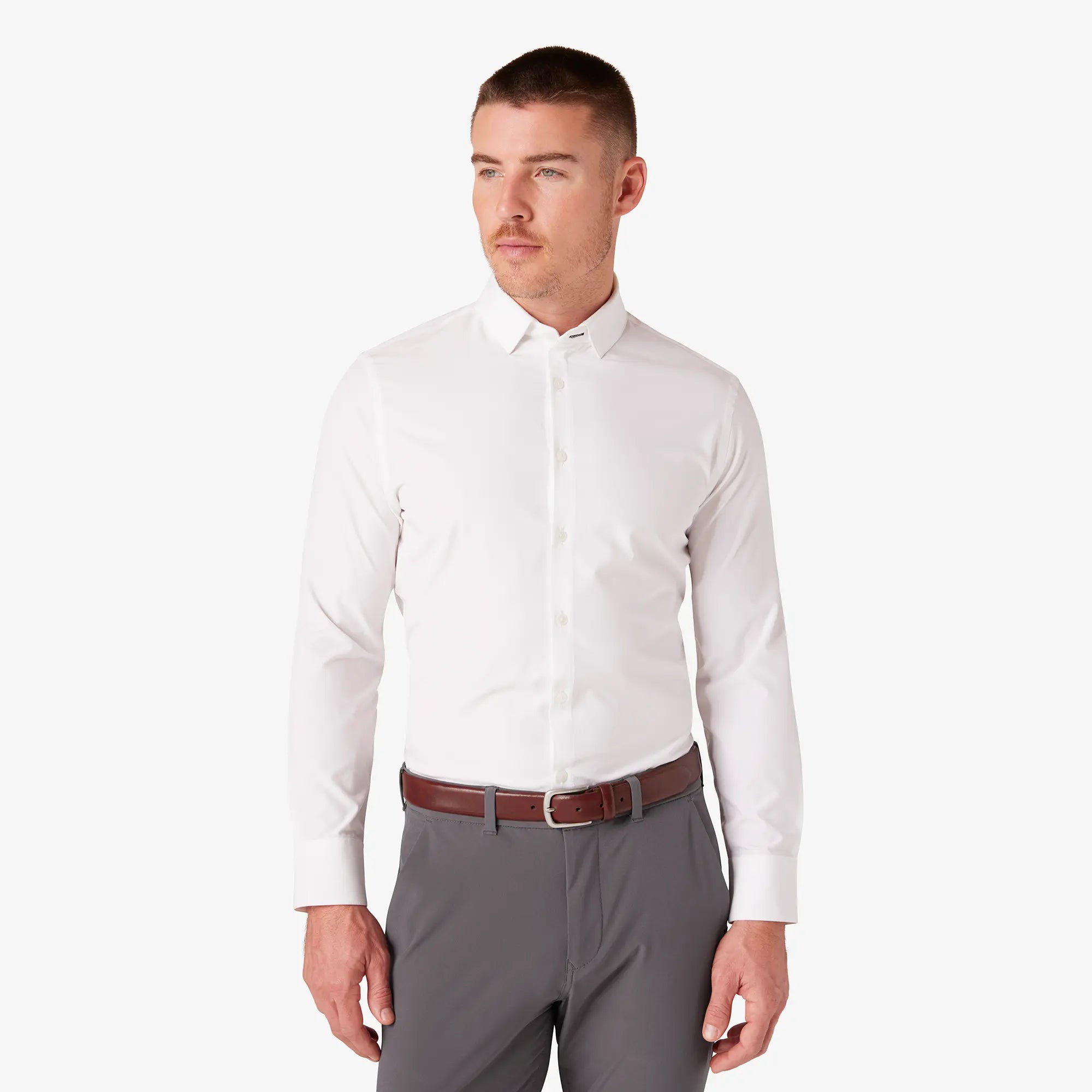 Mizzen+Main Leeward Dress Shirt in White.