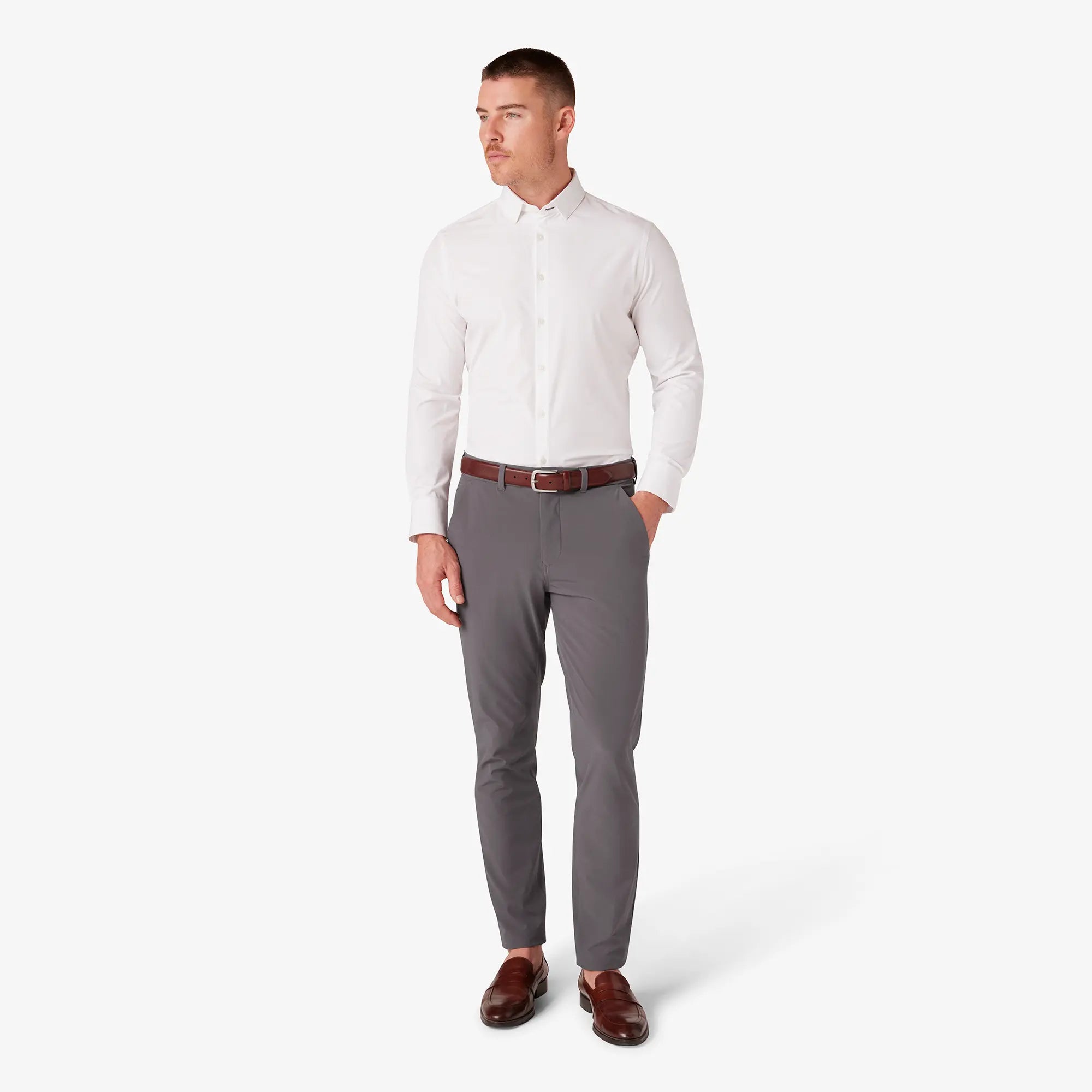 Mizzen+Main Leeward Dress Shirt in White.