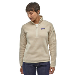 Patagonia Women's Better Sweater 1/4 Zip Fleece in Oyster White