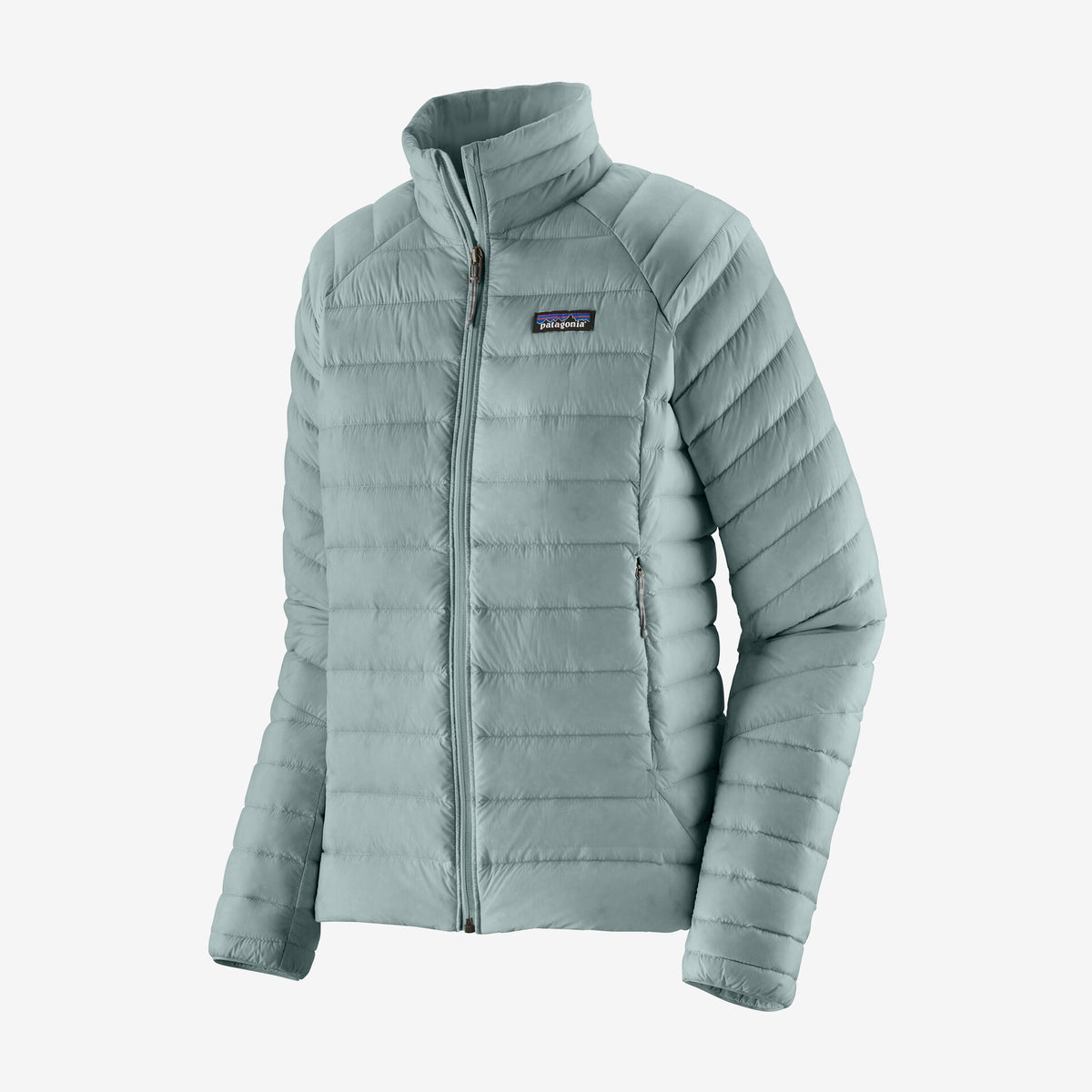 Front view of a Patagonia Women's Down sweater jacket in Thermal Blue.