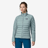 Front view of a Patagonia Women's Down sweater jacket in Thermal Blue.