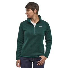 Patagonia Women's Better Sweater 1/4 Zip Fleece in Piki Green
