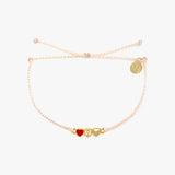 Red Cross Three Hearts Gold - Pura Vida Front View